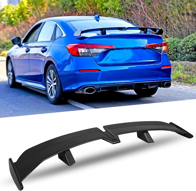 JMTBNO 54 Inch Universal Spoiler Wing,Carbon Fiber Car Wing Trunk Spoiler Rear Spoiler Compatible with Mazda Miata RX-7 Chevy Corvette Camaro Nissan Lexus Toyota Honda Civic Ford Mustang Scion - Image 1